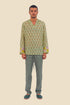Shirt in printed cotton gauze with hoodie